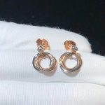Bông Tai Cartier Trinity Chế Tác Kim Cương Tự Nhiên Vàng 18K 3 Màu (2)