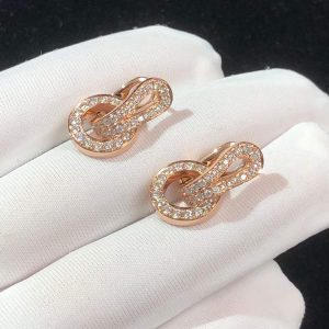 Bông Tai Nữ Cartier Agrafe Chế Tác Vàng Hồng 18K Kim Cương Tự Nhiên (2)