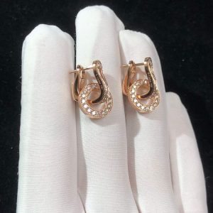 Bông Tai Nữ Cartier Agrafe Chế Tác Vàng Hồng 18K Kim Cương Tự Nhiên (2)