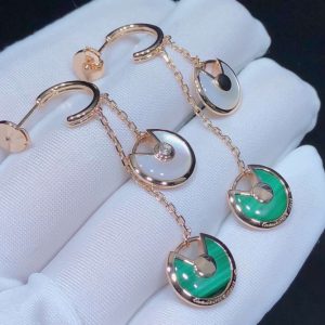 Bông Tai Nữ Cartier Amulette Chế Tác Đá Quý Kim Cương Tự Nhiên Vàng Hồng 18K (2)