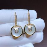 Bông Tai Nữ Cartier Amulette Kim Cương Tự Nhiên Vàng Hồng 18K Chế Tác (1)