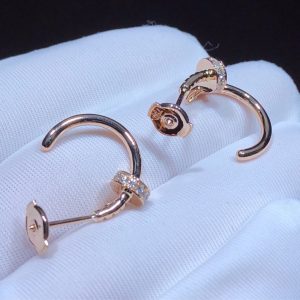 Bông Tai Nữ Cartier Juste Un Clou Chế Tác Vàng Hồng 18K Đính Kim Cương (2)