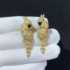 Bông Tai Nữ Cartier Les Oiseaux Libérés Chế Tác Mã Não Kim Cương Tự Nhiên 18K Gold (2)