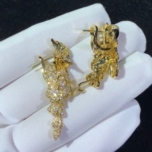 Bông Tai Nữ Cartier Les Oiseaux Libérés Chế Tác Mã Não Kim Cương Tự Nhiên 18K Gold (2)