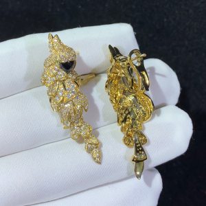 Bông Tai Nữ Cartier Les Oiseaux Libérés Chế Tác Mã Não Kim Cương Tự Nhiên 18K Gold (2)