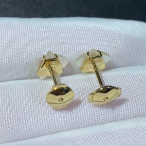 Bông Tai Nữ Chế Tác Caresse D'Orchidees Par Cartier Đá Quý Vàng 18K (2)