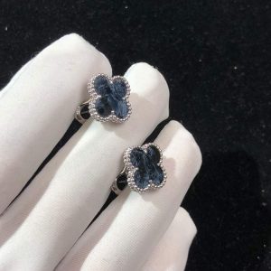 Bông Tai Van Cleef & Arpels Vintage Alhambra Chế Tác Đá Quý Vàng Trắng 18K (2)