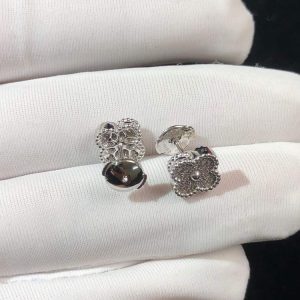 Bông Tai Van Cleef & Arpels Vintage Alhambra Nữ Chế Tác Kim Cương Vàng Trắng 18K (2)