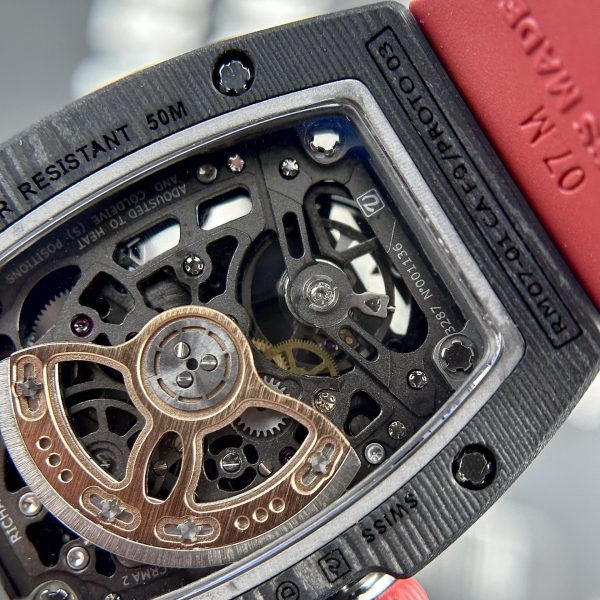 Đồng Hồ Nữ Richard Mille RM07-01 Rep 11 Vỏ Carbon Dây Cao Su 32x46mm (3)