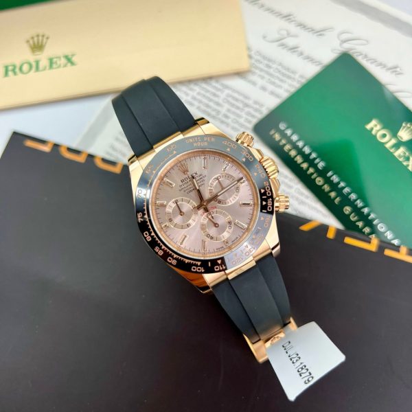 Đồng Hồ Rolex Daytona 116515LN Nam Bọc Vàng Hồng 18K Nhà Máy BT