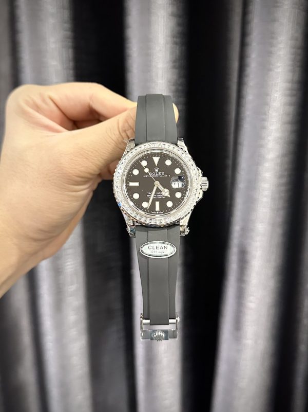 Đồng Hồ Rolex Yacht-Master Đính Kim Cương Moissanite Clean Factory 40mm (7)