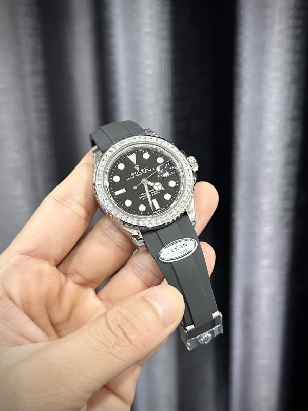 Đồng Hồ Rolex Yacht-Master Đính Kim Cương Moissanite Clean Factory 40mm (7)