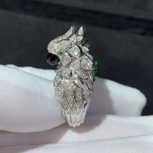 Nhẫn Cartier Les Oiseaux Libérés Chế Tác Đá Quý Kim Cương Tự Nhiên Vàng Trắng 18K (2)