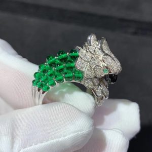 Nhẫn Cartier Les Oiseaux Libérés Chế Tác Đá Quý Kim Cương Tự Nhiên Vàng Trắng 18K (2)