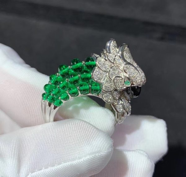 Nhẫn Cartier Les Oiseaux Libérés Chế Tác Đá Quý Kim Cương Tự Nhiên Vàng Trắng 18K (2)