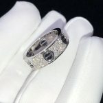 Nhẫn Cartier Love Chế Tác Vàng Trắng 18K Đính Kim Cương Tự Nhiên (2)
