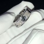 Nhẫn Cartier Love Chế Tác Vàng Trắng 18K Đính Kim Cương Tự Nhiên (2)