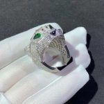 Nhẫn Cartier Thiết Kế Hình Đầu Báo Chế Tác Kim Cương Tự Nhiên Vàng Trắng 18K (2)