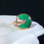 Nhẫn Nữ Cartier Amulette Màu Xanh Chế Tác Kim Cương Tự Nhiên Vàng Hồng 18K (2)