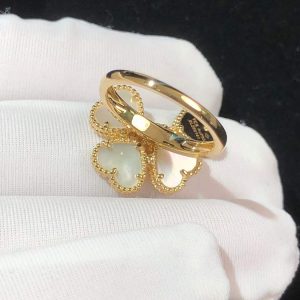 Nhẫn Nữ Van Cleef & Arpels Vintage Alhambra Chế Tác Xà Cừ Vàng 18K (2)