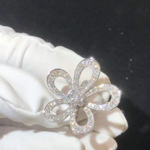 Nhẫn Van Cleef & Arpels Flowerlace Chế Tác Kim Cương Tự Nhiên Vàng Trắng 18K (2)