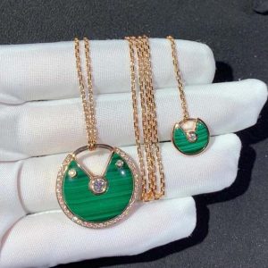 Vòng Cổ Amulette De Cartier Chế Tác Đá Quý Kim Cương Tự Nhiên Vàng Hồng 18K (2)