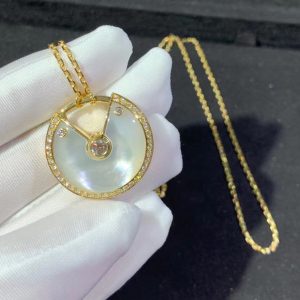 Vòng Cổ Amulette De Cartier Chế Tác Kim Cương Xà Cừ Tự Nhiên Vàng 18K (2)