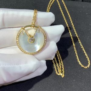Vòng Cổ Amulette De Cartier Chế Tác Kim Cương Xà Cừ Tự Nhiên Vàng 18K (2)