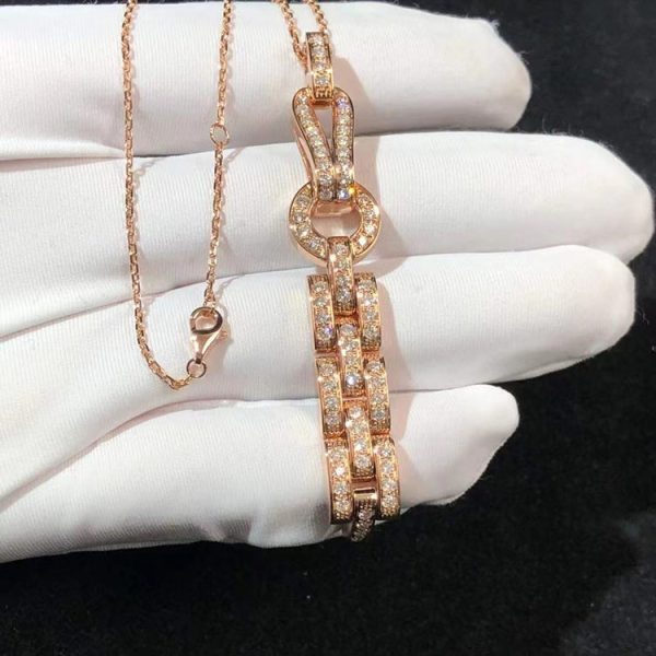 Vòng Cổ Cartier Agrafe Chế Tác Kim Cương Tự Nhiên Vàng Hồng 18K (2)