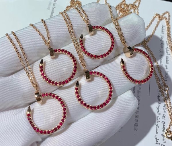 Vòng Cổ Cartier Juste Un Clou Chế Tác Đá Ruby Tự Nhiên Vàng Hồng 18K (2)