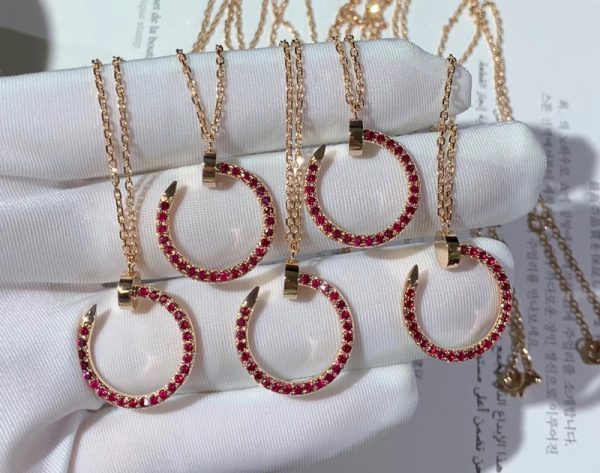 Vòng Cổ Cartier Juste Un Clou Chế Tác Đá Ruby Tự Nhiên Vàng Hồng 18K (2)