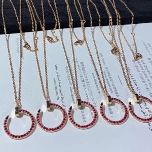 Vòng Cổ Cartier Juste Un Clou Chế Tác Đá Ruby Tự Nhiên Vàng Hồng 18K (2)