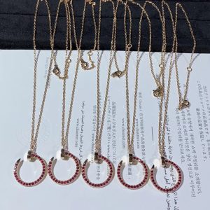 Vòng Cổ Cartier Juste Un Clou Chế Tác Đá Ruby Tự Nhiên Vàng Hồng 18K (2)