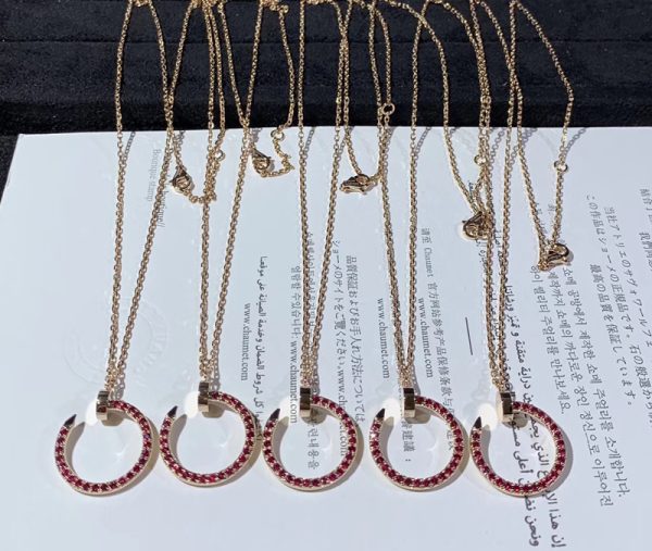 Vòng Cổ Cartier Juste Un Clou Chế Tác Đá Ruby Tự Nhiên Vàng Hồng 18K (2)