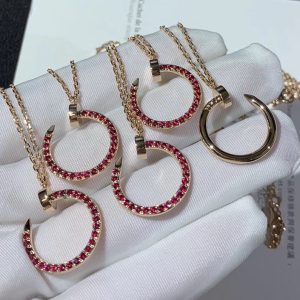 Vòng Cổ Cartier Juste Un Clou Chế Tác Đá Ruby Tự Nhiên Vàng Hồng 18K (2)