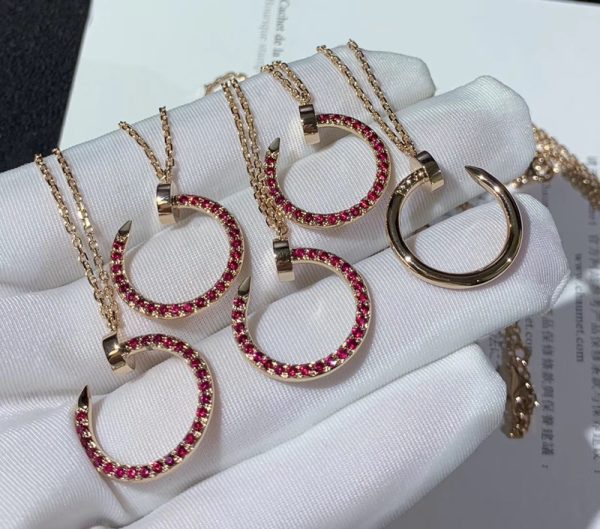 Vòng Cổ Cartier Juste Un Clou Chế Tác Đá Ruby Tự Nhiên Vàng Hồng 18K (2)