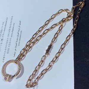 Vòng Cổ Cartier Juste Un Clou Kim Cương Tự Nhiên Vàng Hồng 18K Tùy Chỉnh (1)