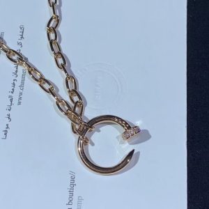 Vòng Cổ Cartier Juste Un Clou Kim Cương Tự Nhiên Vàng Hồng 18K Tùy Chỉnh (1)