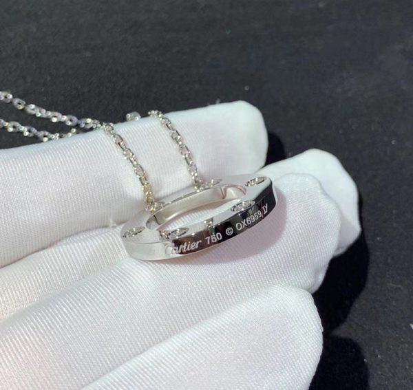 Vòng Cổ Cartier Love Chế Tác Vàng Trắng 18K Đính Kim Cương Tự Nhiên (2)