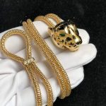 Vòng Cổ Cartier Thiết Kế Mặt Đầu Báo Đốm Chế Tác Vàng 18K (2)