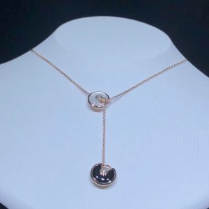 Vòng Cổ Chế Tác Amulette De Cartier Đá Quý Kim Cương Vàng Hồng 18K (2)