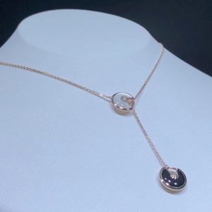 Vòng Cổ Chế Tác Amulette De Cartier Đá Quý Kim Cương Vàng Hồng 18K (2)