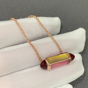 Vòng Cổ Les Berlingots De Cartier Chế Tác Đá Quý Tự Nhiên Vàng Hồng 18K (2)