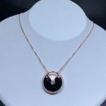 Vòng Cổ Nữ Amulette De Cartier Mã Não Kim Cương Tự Nhiên Vàng Hồng 18K (2)