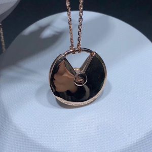 Vòng Cổ Nữ Amulette De Cartier Mã Não Kim Cương Tự Nhiên Vàng Hồng 18K (2)