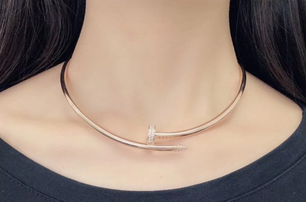 Vòng Cổ Nữ Cartier Juste Un Clou Kim Cương Tự Nhiên Vàng Hồng 18K (1)