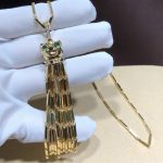 Vòng Cổ Panthère De Cartier Chế Tác Vàng 18K Ngọc Lục Bảo Mã Não Kim Cương Tự Nhiên (2)