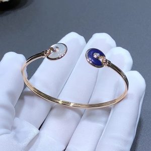 Vòng Tay Amulette De Cartier Nữ Chế Tác Đá Quý Kim Cương Vàng Hồng 18K (1)