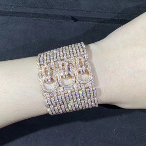 Vòng Tay Cartier Agrafe Chế Tác Kim Cương Tự Nhiên Vàng Hồng 18K (2)