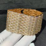 Vòng Tay Cartier Agrafe Chế Tác Kim Cương Tự Nhiên Vàng Hồng 18K (2)